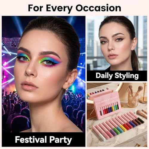 12-Color Matte Liquid Eyeliner Set – Waterproof, Long-Lasting