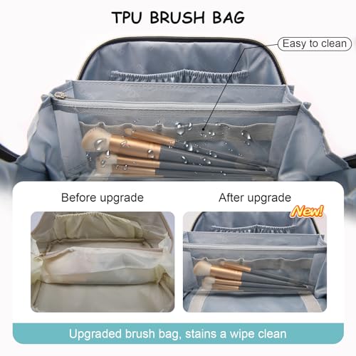 BOYATU Checkered Travel Makeup Bag Set - Large Capacity & Waterproof
