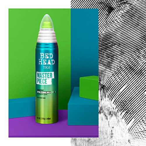 TIGI Bed Head Manipulator texturizing Putty with Firm Hold 2.01 oz & Bed Head Master Piece Hairspray with Extra Strong Hold Unisex Hair Spray 10.3 oz