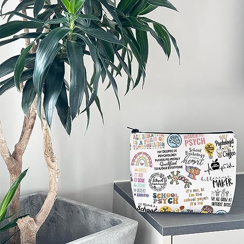 WCGXKO Sch Psychologist Gift Psychology Bundle Quote Inspired Canvas Makeup Bag (Psychologist)