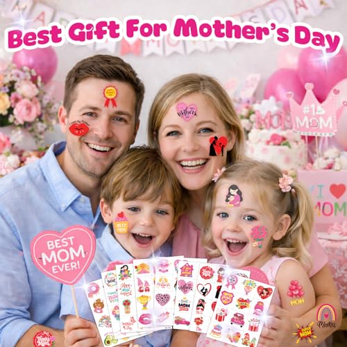 96 PCS Mother's Day Temporary Tattoos - Floral & Heart Designs