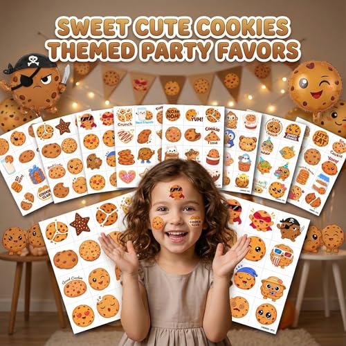 96 Cute Cookie Temporary Tattoos for Kids
