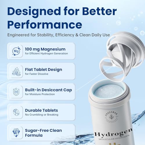 Hydrogen Water Tablets with Magnesium, 8 PPM, 60 Count