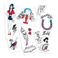 Retro Jazz Temporary Tattoo Set - 10 Sheets
