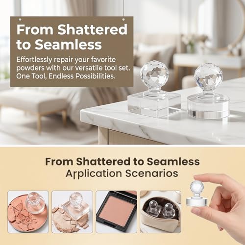 Eyeshadow Stamper Tool Kit - 2pc Square & Round Pressing Molds