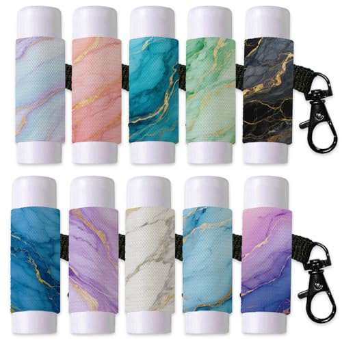 10PCS Lip Balm Keyring with Metal Clasp