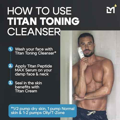 Titan Anti-Aging Mens Face Wash ? For Men, Cleanse, Hydrate, Revitalize ? Gentle Exfoliating Face Cleanser ? Men, Skin Care ? Herbal Extracts, Ceramides, Peptides, All Skin Types ? Unscented