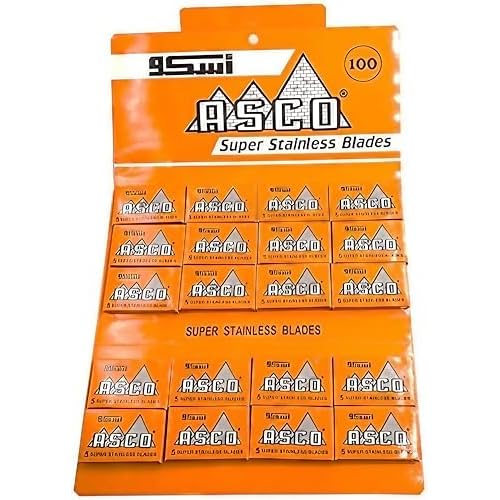 100 ASCO Super Stainless Double Edge Safety Razor Blades