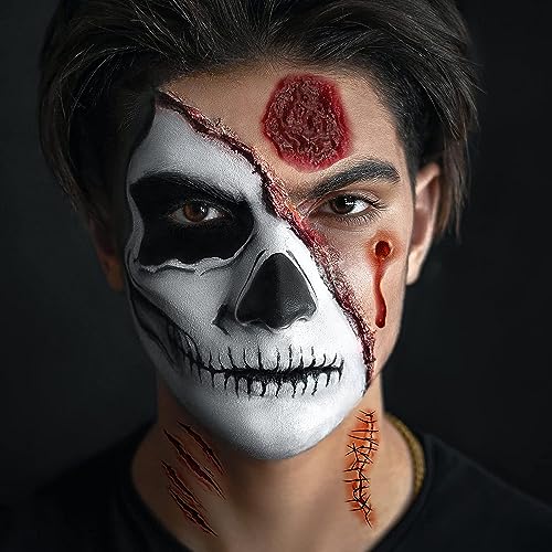 Halloween Scar Tattoos - 30 Sheets Temporary Fake Wound Stickers