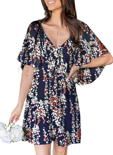 Dokotoo Boho Dresses for Women 2024 Boho Dress Floral Dress for Women Spring Sundresses Vacation Beach Outfits for Women Resort Wear Womens Clothes Clothing Sun Fashion