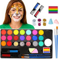 UV Blacklight Face Paint Set - 15 Neon Colors Water-Activated