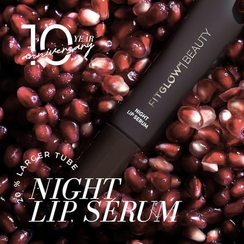 Fitglow Beauty Night Lip Serum 10 Year Anniversary Duo | Sleeping Mask | Plant-Powered Natural Overnight Mask Skincare | Hydrating Moisturizer for Dry Cracked Chapped Lips | 2 (12g) Tubes, Clear