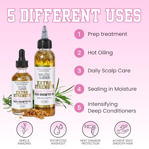 Extra-Strength Herbal Hair Growth Oil - 2 Fl Oz | Nourishing Blend for All Hair Types