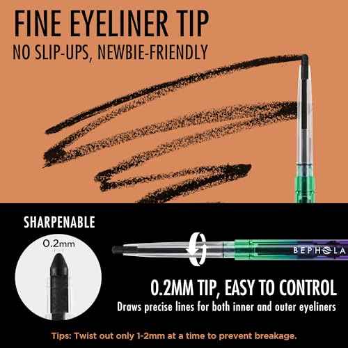 BEPHOLAN Black Eyeliner Pencils,Waterproof Gel Eyeliner Pencil Black Waterline Eye Liner Pen for Women Waterproof Smudge Proof Long-lasting (BLACK)