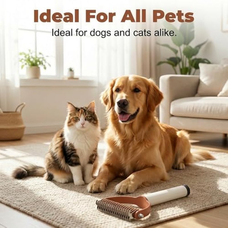 Double-Sided Dematting Comb for Cats & Dogs - Gentle Deshedding Tool