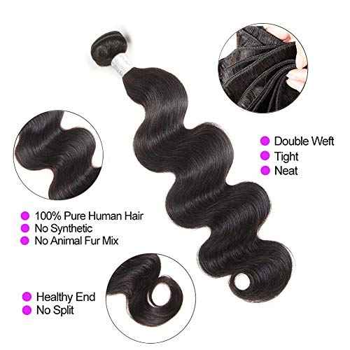 Body Wave Bundles Human Hair 16 18 20 Inch 100% Brazilian Virgin Human Hair Bundles 12A Unprocessed Body Wave 3 Bundles Human Weave Hair Bundles