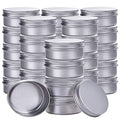 2 Ounce Aluminum Tin Jar Refillable Containers 60 ml Aluminum Screw Lid Round Tin Container Bottle for Cosmetic,Lip Balm, Cream, 60 Pack