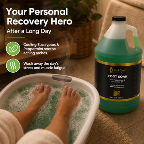 FootSpa Eucalyptus & Peppermint Foot Soak Liquid Refill - 128 oz Gallon