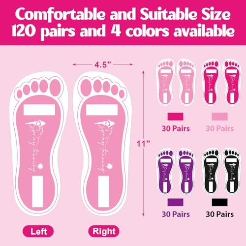 Suhine 120 Pairs (240 Feets) Disposable Spray Tanning Feet Pads Bulk Sticky Feet Pads Spray Tan Accessories for Sunless Tanning Hygienic Foot Protectors Salons Spas or Home