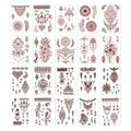 20 Sheet Brown Henna Tattoo Stickers Kit