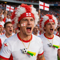 World Cup Soccer Fan Afro Wig Kit with Tattoos & Horn