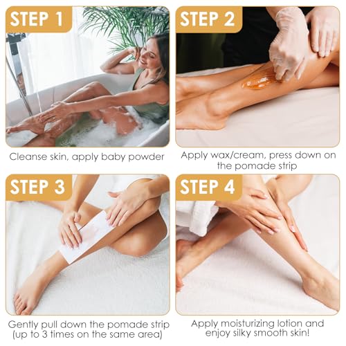 1200 Pcs Non Woven Wax Strips 7.9 x 2.8 Inch Bulk Large Wax Strips Body and Facial Hair Removal Waxing Strip Soft Waxing Paper Sheets for Arm Leg Underarm Face Eyebrow Armpit Chest Back and Bikini