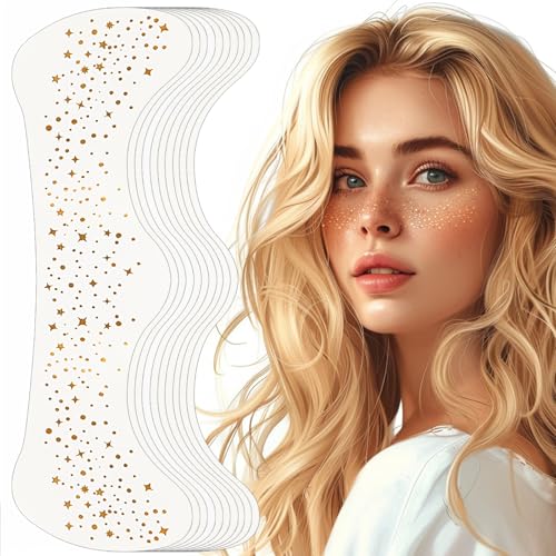 Gold Glitter Freckles Temporary Tattoo - 10 Piece Set