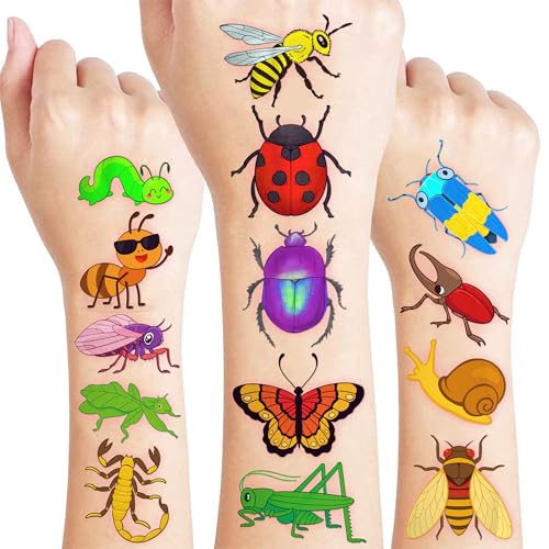 96 PCS Bug Temporary Tattoos for Kids - Insect Party Favors