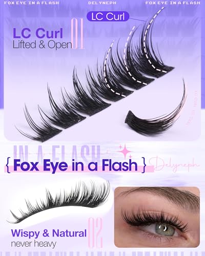 Fox Eye Lash Clusters - Wispy Eyelash Extensions by Delyneph