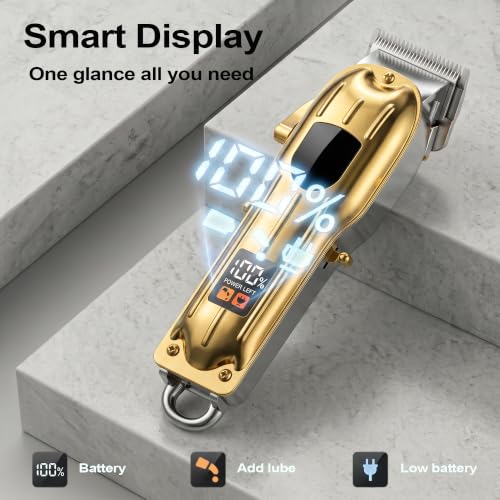 SHYEEH Gold Cordless Hair Clippers for Men & Professional Hair Trimmer