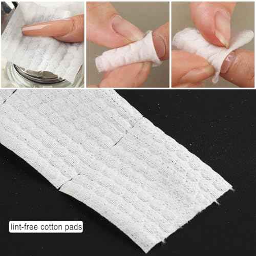 1000Pcs/1 Roll Lint Free Nail Wipes, Nail Polish Remover Pads, White Cotton Pads Wipes for Gel Nails, Dust Cleaning Degreasing Nail Napkins Cotton Swabs, Manicure Salon Supplies