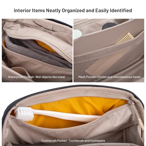 PGYTECH Travel Toiletry Bag for Men & Women, Hanging Compact Pouch, Waterproof Dopp Kit for Traveling, Shaving Bag Makeup Bag Organizer for Toiletries