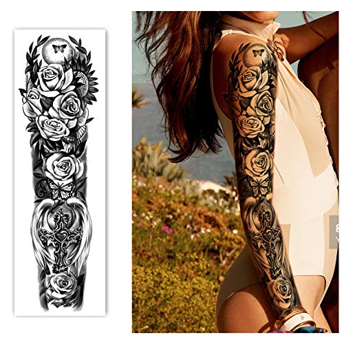Waterproof Temporary Tattoo Sleeves for Women, 18 Sheets