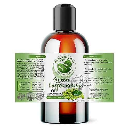 Bella Terra Oils - Green Coffee Bean Oil 8 oz - Celebrating the Aromatic Intensity of Green Oil, Filled with Essential Nutrients for a Refreshed Look