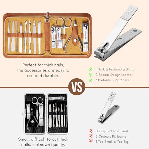 13-Piece Stainless Steel Manicure Set with Travel Case