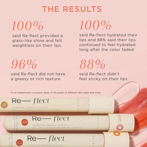 HALEYS Hydrating Luminous Lip Gloss (Cosmos), Re-flect and hydrate, nourish, non-sticky, weightless, Phenoxyethanol-free, peppermint oil-infused, Vegan and Cruelty-free