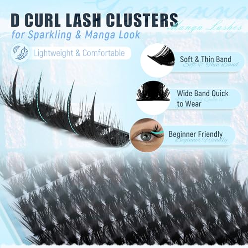 GEMERRY Lash Clusters 80D Spiky Anime-Style 10-18mm