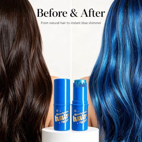Temporary Hair Color Wax Stick - Shimmer Blue Hair Chalk
