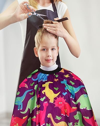 Kids Barber Cape with Neck Duster Brush - Dinosaur