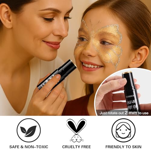 Metallic Gold Face Paint Stick - Full Coverage Washable