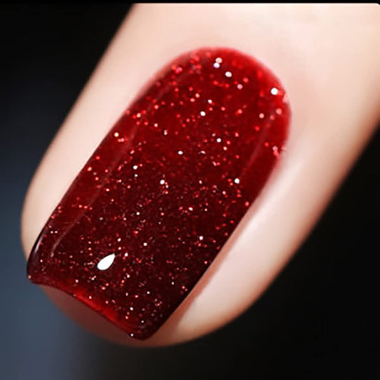 VERONNI Red Glitter Nail Polish Reflective Gel Nail Polish, Shiny Nail Polish Diamond Nail Gel Polish Varnish Manicure Soak Off UV LED Manicure Salon DIY（11）