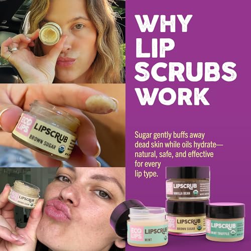 Eco Lips Organic Lip Sugar Scrub 4-Pack Variety Set