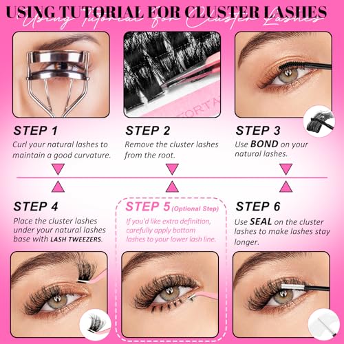 MilyBest Manga Lash Clusters with Spikes & Bottom Lashes, 10-18mm