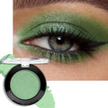 Green Eyeshadow Palette, Mini Shimmer Eye Shadow for Older Women, High Pigmented Pressed Powder Glitter Neutral Eyeshadow Palette, Long Lasting Single Monochrome Eye Highlighter Makeup