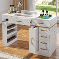 Manicure Table with Electric Dust Collector & Glass Top