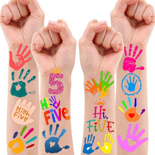 Hi Five Temporary Tattoos 5th Birthday Party Favors 100 PCS