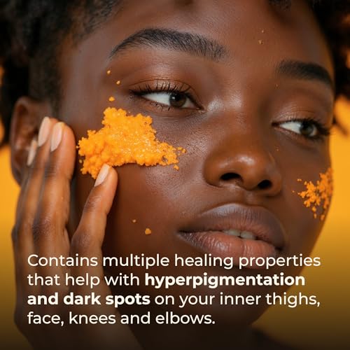Glo Melanin Turmeric Brightening Scrub - 4 oz Dark Spots & Exfoliating