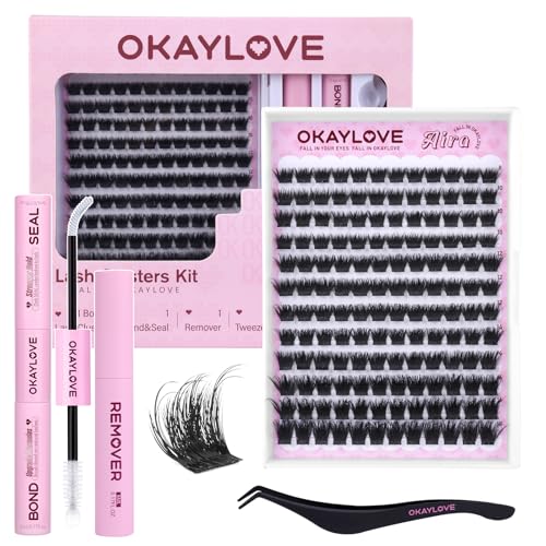 OKAYLOVE AIRA Fluffy Lash Clusters Kit – 144pcs CC Curl Extensions