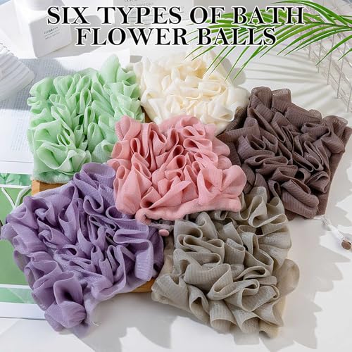 6 Packs Wash Cloth Loofah for Bar Soap, 2 in 1 Loofah Sponge Washcloth Combo for Body Wash and Smooth Skin
