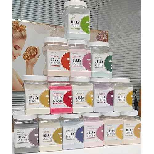 YMEYFAN Jelly Mask for Facials, Jelly Mask Powder Bulk Wholesale for Esthetician Supplies Professional Beauty Salon Spa Facial Mask Vajacial, Face Masks Skincare Big Set (10 Jar, 500g/17.6oz)